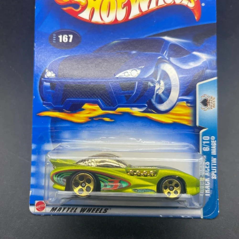 Hot Wheels Track Aces Splittin' Image Car Vehicle Green Diecast 1/64 Scale #167